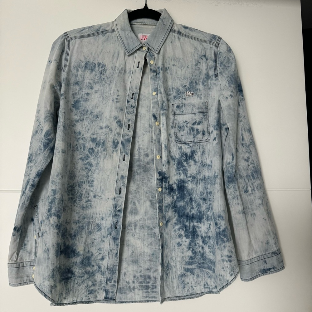 Lacoste tie dye denim shirt